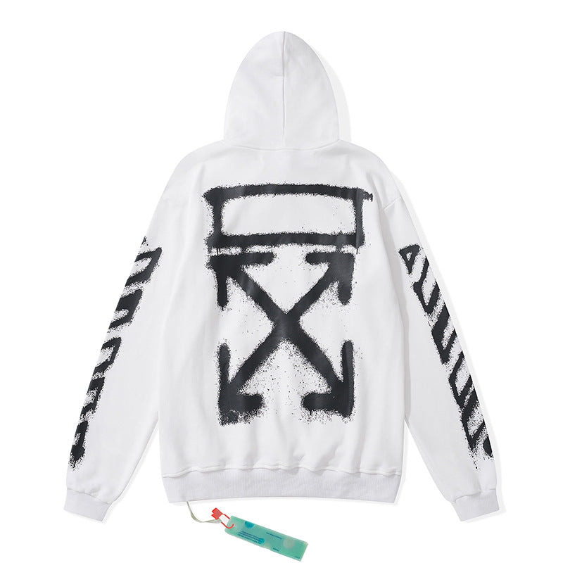 off White Hoodie Printed Loose Casual Hooded Sweater Jacket