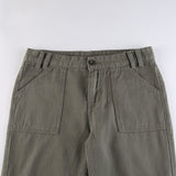 Julia Fox Low Rise Jeans Side Pleating Cool Strap Irregular Straight-Leg Pants Multi-Pocket Flanging Versatile