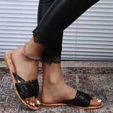 Women Open Toe Sandals Flats Summer Flip-Flops Flat Casual Large Size Beach Sandals