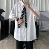 Men Shirt Short Sleeve Shirt Loose