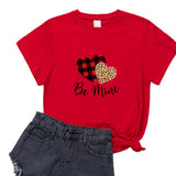 Valentine's Day T Shirts Couples Leopard Plaid Love Women's T-shirt Loose T-shirt