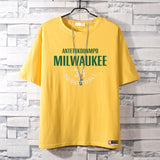 Basketball Sports T Shirt Nba Stag No. 34 Basketball Sports Student Short Sleeve T-Shirt Men