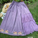 MIDI Mauve Skirt Autumn and Winter Corduroy Skirt Embroidered Dress Women's Skirt