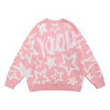 Men Sweater Men's Street Trend Loose round Neck Sweater Trendy Brand Couple Pullover