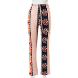 Coachella Music Festival Outfits Summer Fashion Printed High Waist Trousers for Women