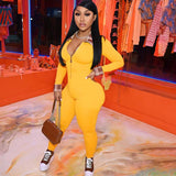 Fall Women's Clothing Fashion Printing Lapel High Waist Hip Lift Casual Sports Fitness Jumpsuit