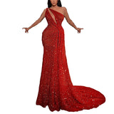 Burgundy Evening Dresses for Weddings Women's Dress Slim-Fit Dress