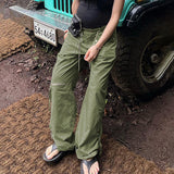 Julia Fox Low Rise Jeans Hot Girl Waist Drawstring Zipper Pocket Loose All-Match Casual Ankle-Tied Woven Retro Trousers
