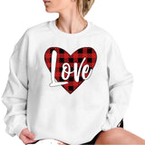Valentine's Day T Shirt Sweater Love Heart Printing Fleece-Lined Sweater