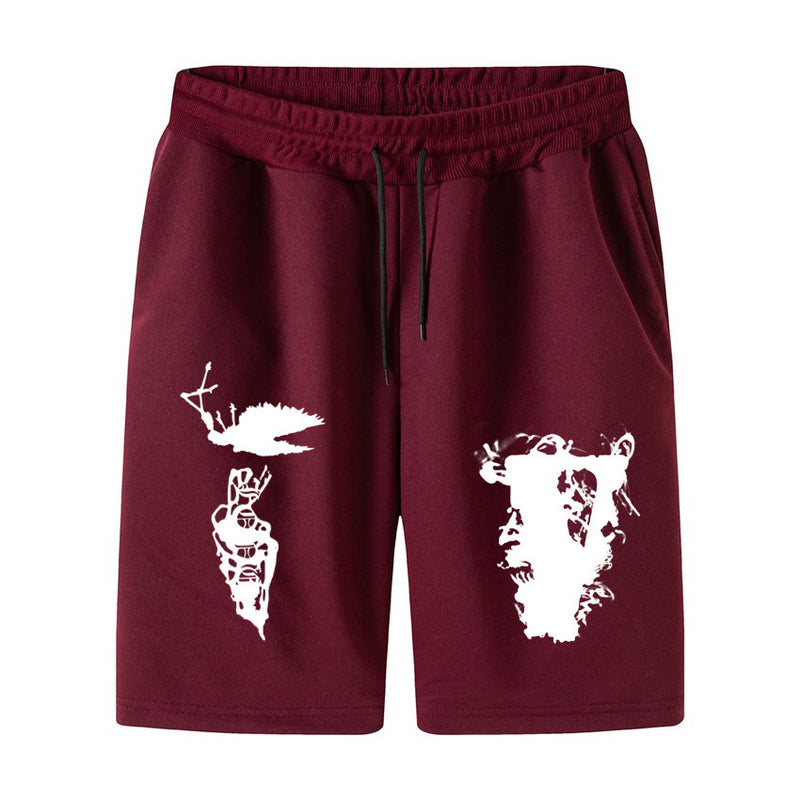 Vlone Shorts Summer Printed Casual Loose Plus Size Sports
