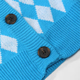 Men Sweater Cartoon Bear Embroidery Knitted Cardigan Vest Men's Outer Vest