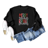 Merry and Bright Sweatshirts Merry Teacher Bright Casual round Neck Sweater
