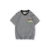 Bathing Ape T Shirt Cartoon Round Neck Summer Printed Large Size Short Sleeve Casual Striped T-shirt