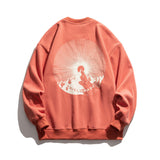 Man Fall Outfis Printed Sweater Loose Couple Casual All-Matching Tops Coat
