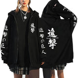 Anime Hoddies Anime Attack on Titan Zipper Sweater Leisure Sports Sweater Coat