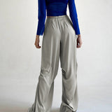 Julia Fox Low Rise Jeans Thin Elastic Drawstring Pleating Design Drape Woven Pants