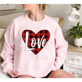 Valentine's Day T Shirt Sweater Love Heart Printing Fleece-Lined Sweater