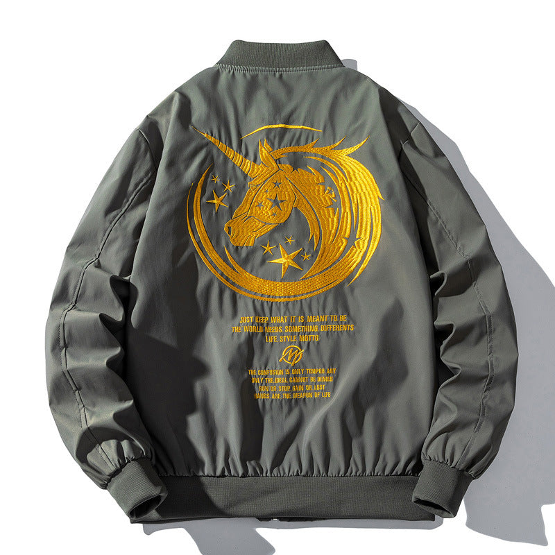 Varsity Jacket Men'S Coat Spring And Autumn Jacket Embroidered Baseball Uniform