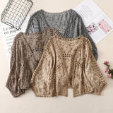 Coachella Music Festival Outfits Vintage Hollow Crocheted Cardigan Short Coat Top