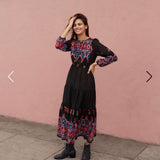 Beth Dutton Bohemian Dress Winter Autumn Midi Dresses Embroidered Vacation Style Dress Maxi Dress