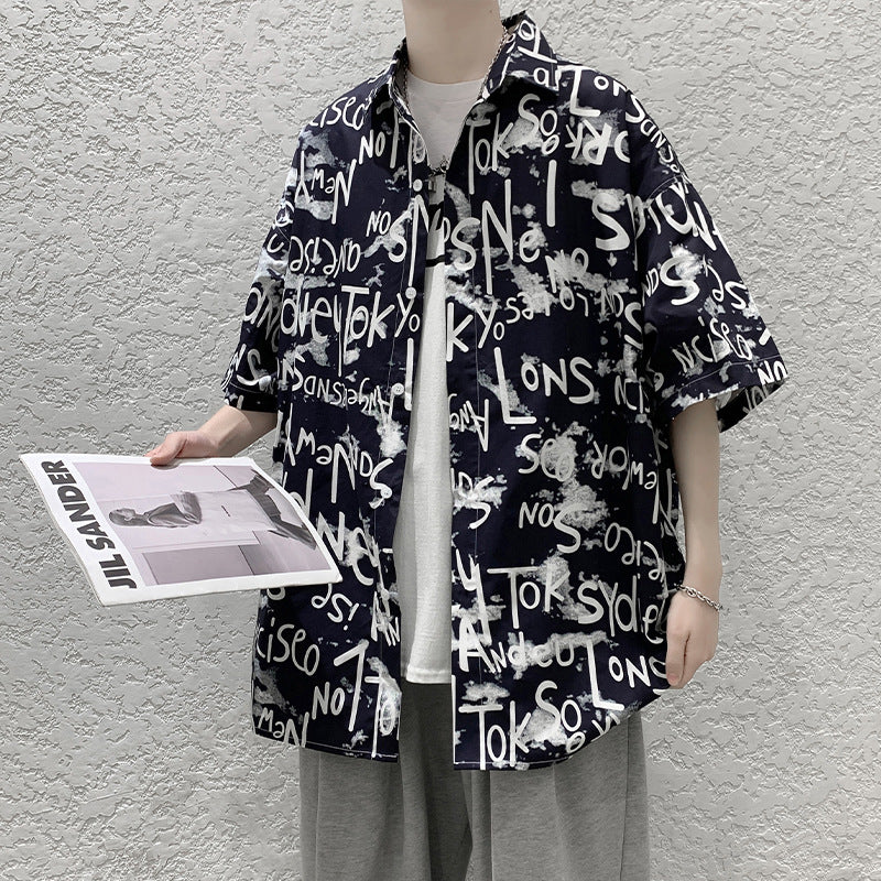 Men Jackets Letter Print Loose Lapels