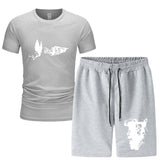 Vlone T Shirts & Shorts 2 Piece Set Men'S Summer Sports Fitness Casual Shorts Suit