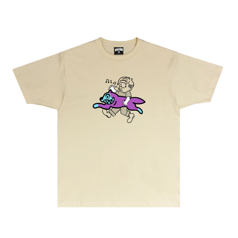 Ice Cream Running Dog T Shirt Loose Printed Audio Rap T-shirt