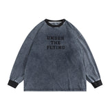Man Fall Outfis Autumn Japanese Retro Crew Neck Sweatshirt Student Undershirt