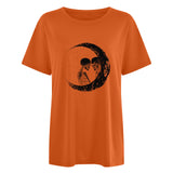 Valentine's Day T Shirt Large Size Clothes Short Sleeve Moon Print T-shirt Summer