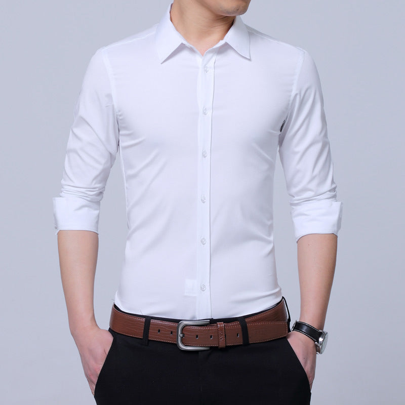 Men Shirts Long Sleeve Anti-Wrinkle