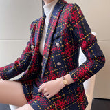 Interview Suit Women Plaid Blazer Women's Casual Suit