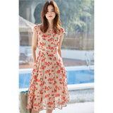 Gloria Vanderbilt Cut Flower Print High Waist Swing Dress