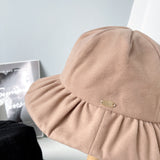 Lorna Murray Hats Bucket Hat Children Warm Cloth Cap Solid Color Simple Basin Hat