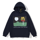 Kanye West Sunday Service Hoodie Mcdonald Logo Velvet Padded Hooded Sweatshirt