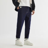 Men Jeans Dark Blue Straight Jeans All-Match Casual