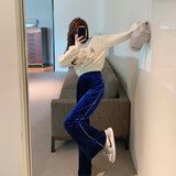 Velour Tracksuit Spring, Autumn and Winter Loose Velvet Thickened Sweater Two-Piece Set