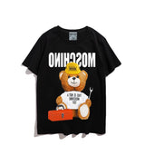 Moschino T Shirt Teddy Bear Pattern Quick-Drying Loose Short Sleeve
