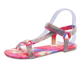 Women Open Toe Sands Flats Red Woman Sandal Summer Large Size Flats