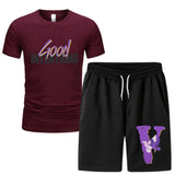 Vlone T Shirts & Shorts 2 Piece Set Short Sleeve T-Shirt Sports Summer
