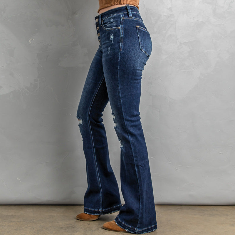 Gloria Vanderbilt Jeans Ripped Trousers Casual Slimming High Waist