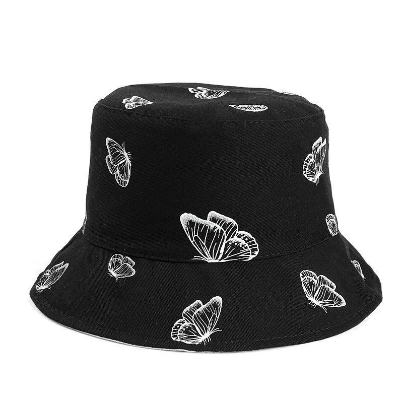 Bucket Hat Fishing Cap Cotton Print Fisherman Hat Female Summer Street Print