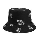 Bucket Hat Fishing Cap Cotton Print Fisherman Hat Female Summer Street Print