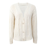 Women Cardigan Knit Sweater Women's Autumn and Winter Button Sweater Cardigan