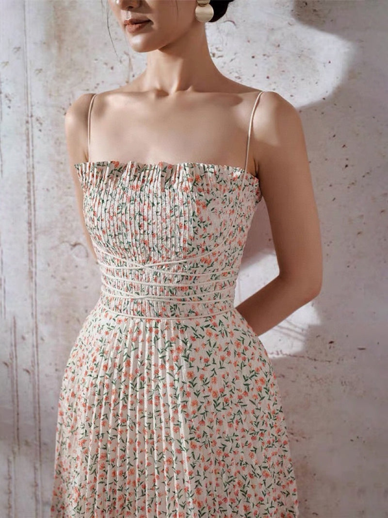 Kendall Jenner Wedding Guest Dress Embroidery Floral Cross Strap Style Small Floral