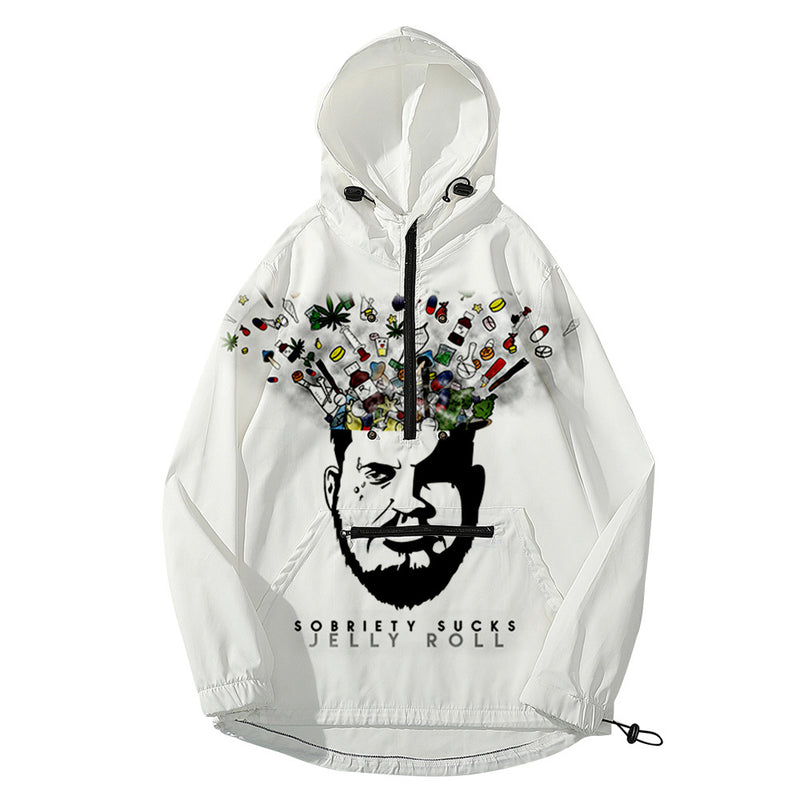 Jelly Roll Hoodie 3d Printing Thin Trench Coat