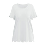 Coachella Music Festival Outfits Fashion Women's Wear round Neck Pullover Loose Short Sleeve T-shirt Casual Top
