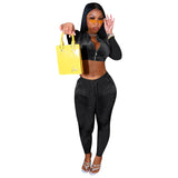 Velour Tracksuit Autumn and Winter Gold Velvet Solid Color Sexy Two-Piece Suit Women's Clothing