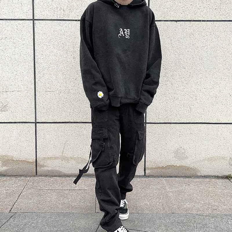 Askyurself Hoodie Vintage Printed Fleece Men's Hooded Sweater Women's Hoodie