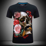 Skull Apparel 3D Pattern T-shirt Printed round Neck