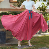 MIDI Mauve Skirt Summer Chiffon Half-Length Dress Beach Vacation